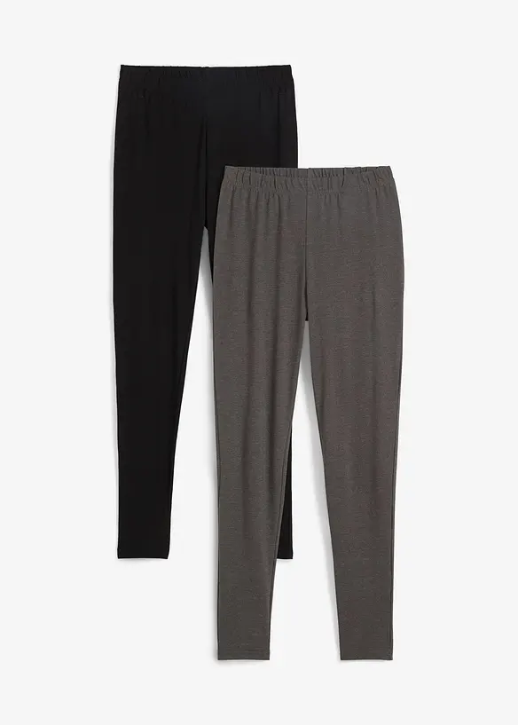 Leggings (2er Pack) in grau von vorne - bonprix Leggings (2er Pack) in grau von vorne - bonprix