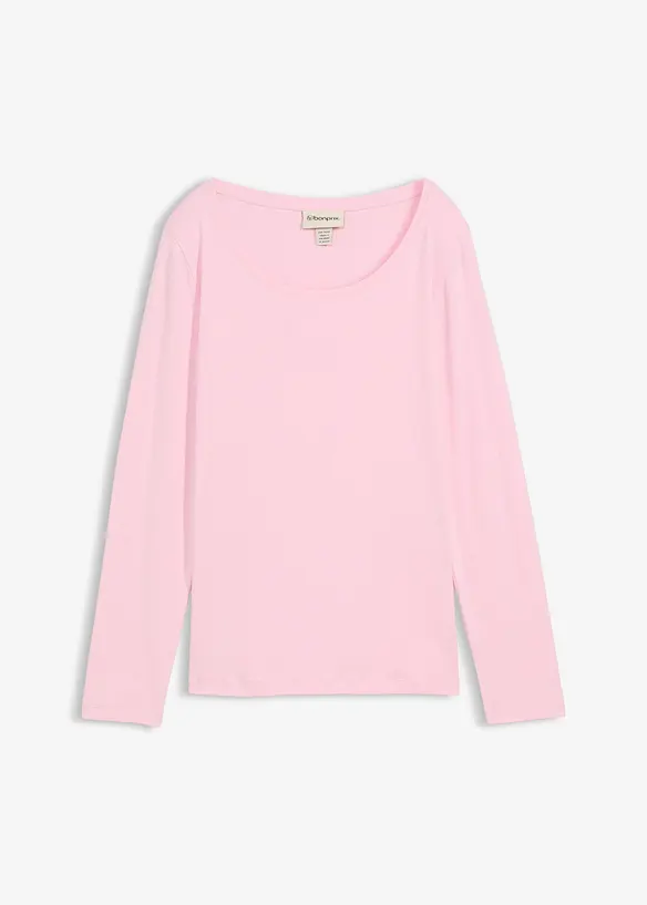 Langarmshirt aus reiner Bio-Baumwolle in rosa von vorne - bonprix Langarmshirt aus reiner Bio-Baumwolle in rosa von vorne - bonprix