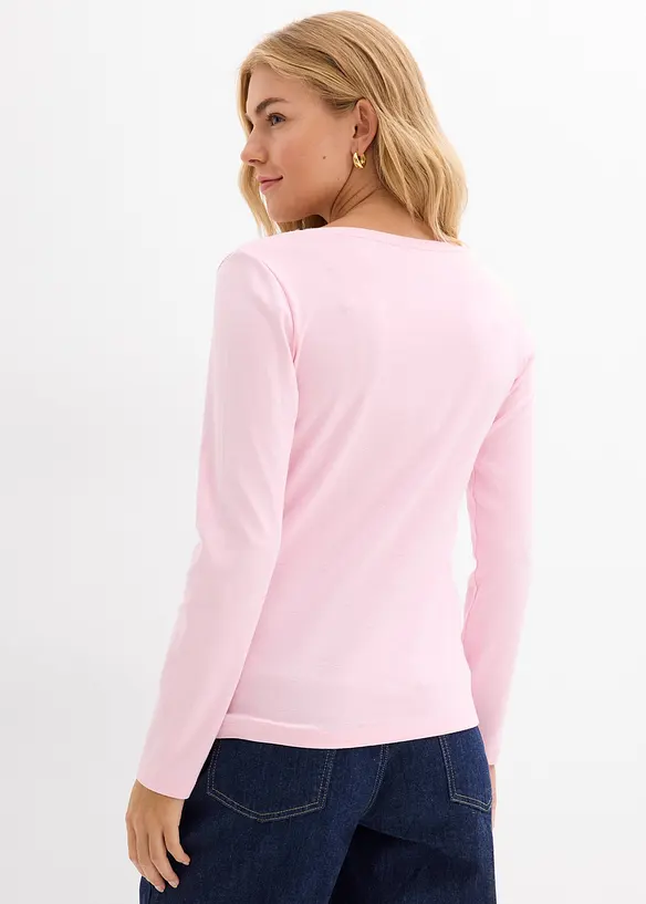 Langarmshirt aus reiner Bio-Baumwolle in rosa von hinten (im Anschnitt) - bonprix Langarmshirt aus reiner Bio-Baumwolle in rosa von hinten (im Anschnitt) - bonprix