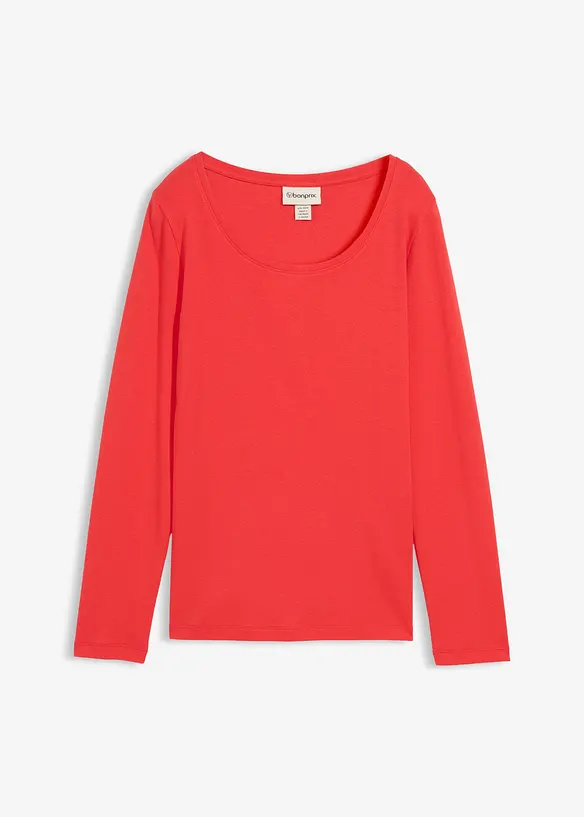 Langarmshirt aus reiner Bio-Baumwolle in rot von vorne - bonprix Langarmshirt aus reiner Bio-Baumwolle in rot von vorne - bonprix