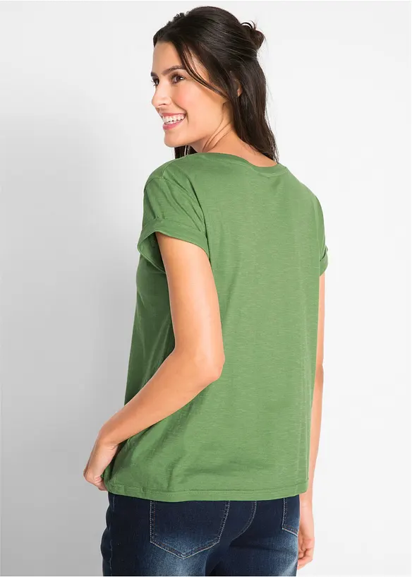 Boxy-Shirt in grün von hinten (im Anschnitt) - bonprix Boxy-Shirt in grün von hinten (im Anschnitt) - bonprix