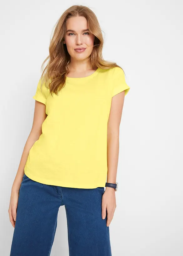 Boxy-Shirt in gelb von vorne (im Anschnitt) - bonprix Boxy-Shirt in gelb von vorne (im Anschnitt) - bonprix