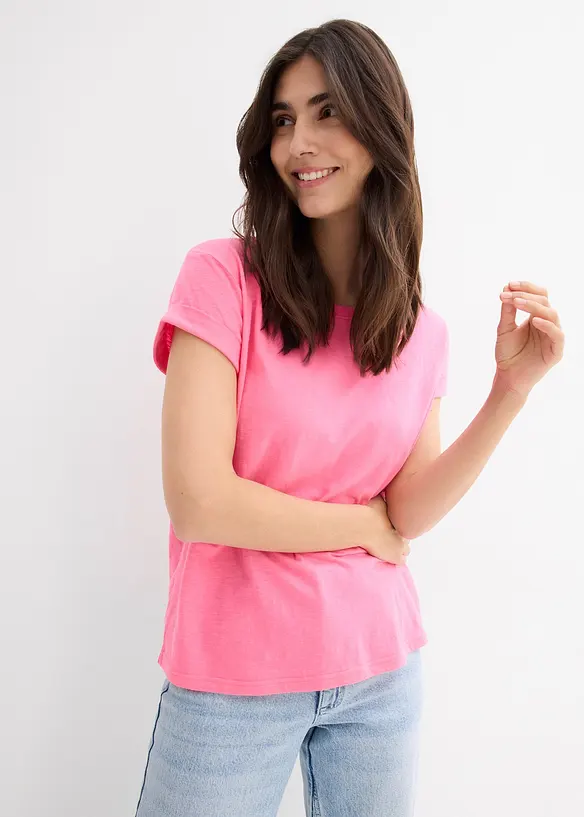 Boxy-Shirt in pink von vorne (im Anschnitt) - bonprix Boxy-Shirt in pink von vorne (im Anschnitt) - bonprix