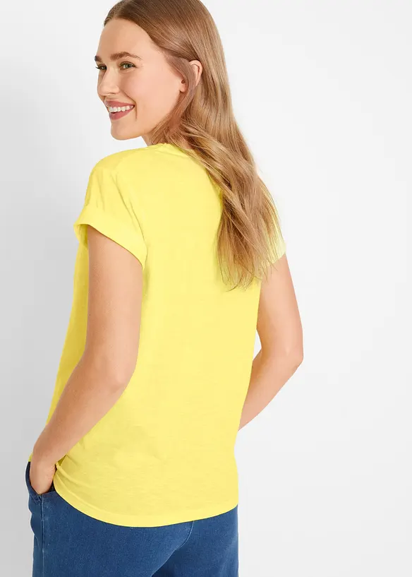 Boxy-Shirt in gelb von hinten (im Anschnitt) - bonprix Boxy-Shirt in gelb von hinten (im Anschnitt) - bonprix
