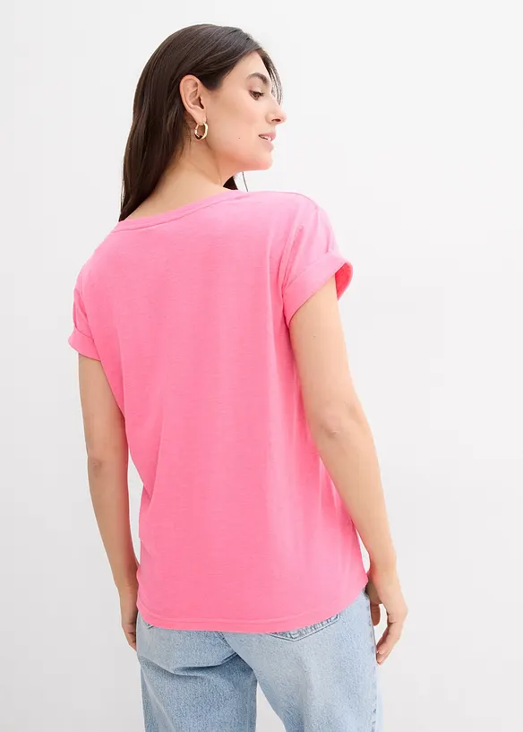 Boxy-Shirt in pink von hinten (im Anschnitt) - bonprix Boxy-Shirt in pink von hinten (im Anschnitt) - bonprix