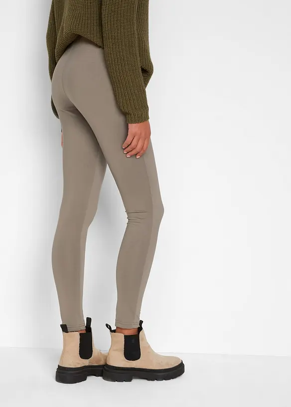 Thermo-Leggings mit Bequembund in grün von hinten - bonprix