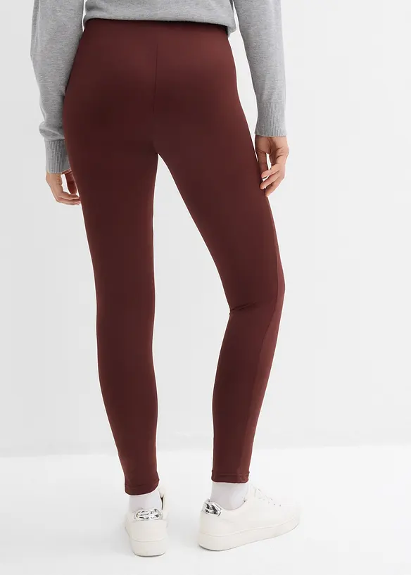 Thermo-Leggings mit Bequembund in braun von hinten - bonprix