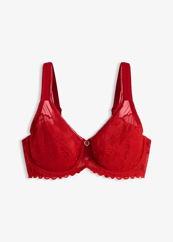 Minimizer-BH mit gepolsterten Trägern in rot von vorne - bonprix