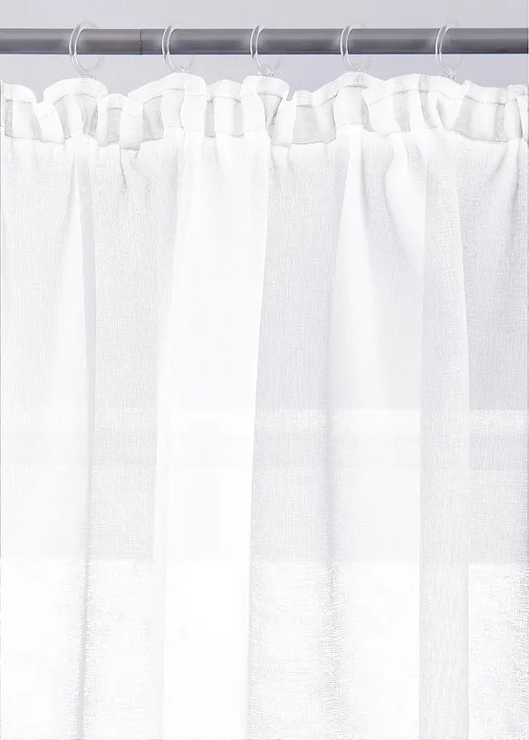 Transparente Gardine mit feiner Struktur, auch in extra lang (1er Pack) in weiß - bonprix