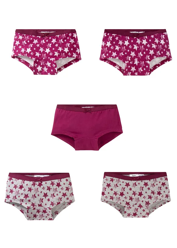 Panty mit weicher Baumwolle (5er Pack) in grau von vorne - bonprix