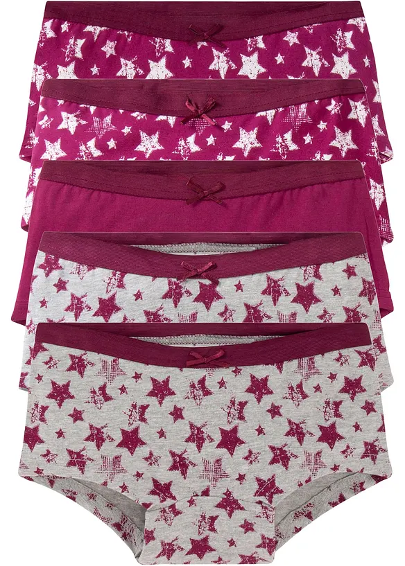 Panty mit weicher Baumwolle (5er Pack) in grau von vorne - bonprix