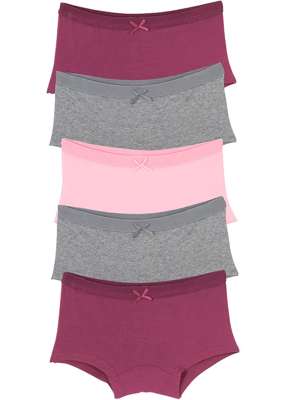Panty mit weicher Baumwolle (5er Pack) in grau von vorne - bonprix
