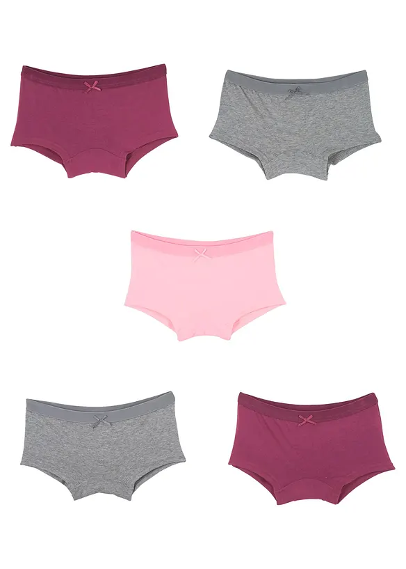 Panty mit weicher Baumwolle (5er Pack) in grau von vorne - bonprix
