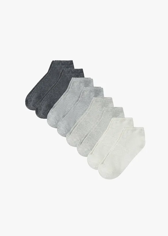 Sneakersocken mit Bio-Baumwolle (8er Pack) in grau von vorne - bonprix