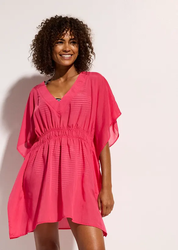Strandtunika in pink von vorne (im Anschnitt) - bonprix Strandtunika in pink von vorne (im Anschnitt) - bonprix
