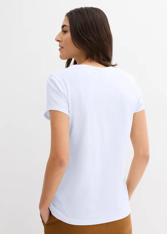 T-Shirt aus reiner Bio-Baumwolle (2er Pack) in blau von hinten (im Anschnitt) - bonprix T-Shirt aus reiner Bio-Baumwolle (2er Pack) in blau von hinten (im Anschnitt) - bonprix
