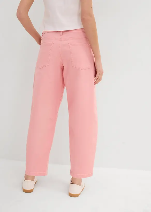 Barrel-Hose aus elastischem Baumwoll-Mix in rosa von hinten - bonprix Barrel-Hose aus elastischem Baumwoll-Mix in rosa von hinten - bonprix