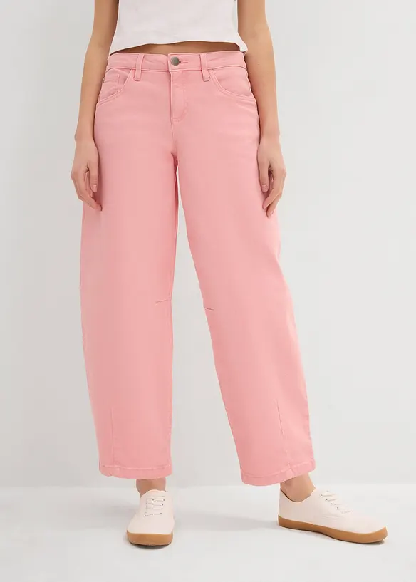 Barrel-Hose aus elastischem Baumwoll-Mix in rosa von vorne - bonprix Barrel-Hose aus elastischem Baumwoll-Mix in rosa von vorne - bonprix