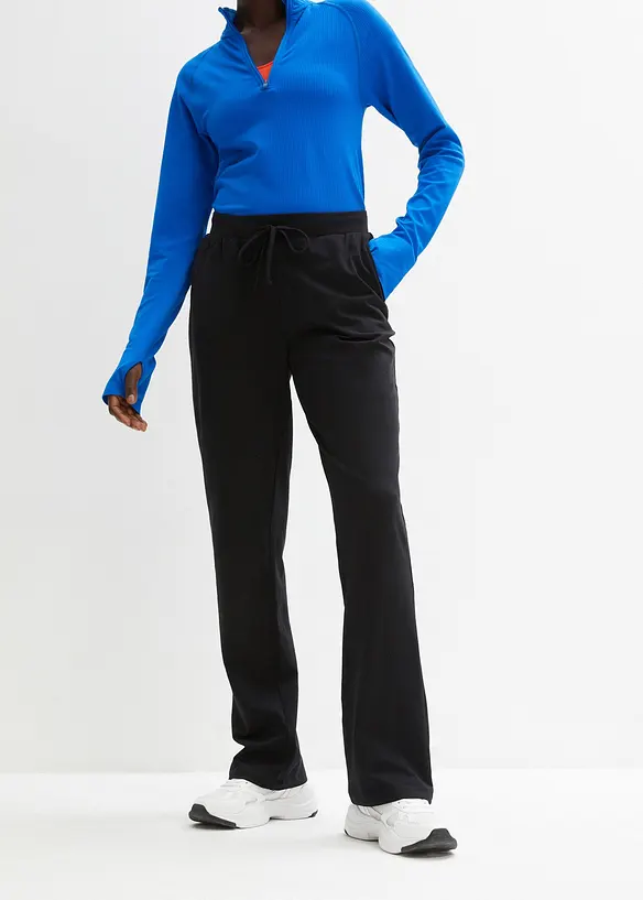 Hose mit reiner Bio-Baumwolle mit Stretch in schwarz von vorne - bonprix Hose mit reiner Bio-Baumwolle mit Stretch in schwarz von vorne - bonprix