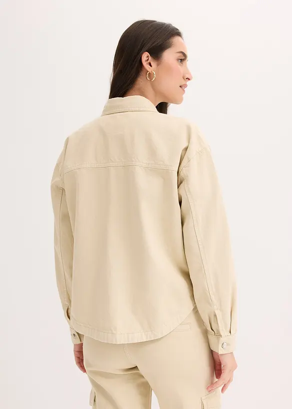 Shaket aus reiner Baumwolle in beige von hinten (im Anschnitt) - bonprix