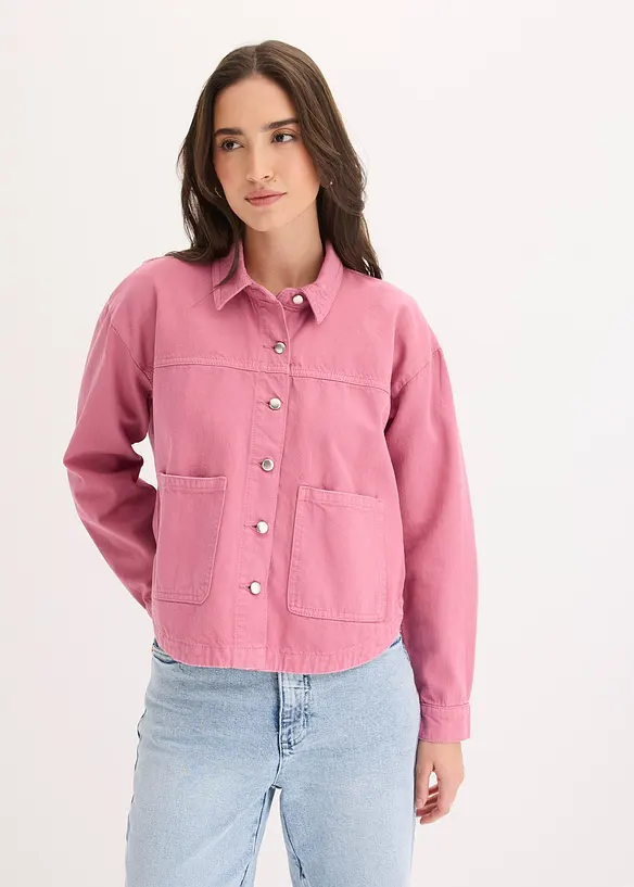 Shaket aus reiner Baumwolle in rosa von vorne (im Anschnitt) - bonprix