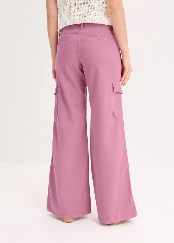 Cargohose aus reiner Baumwolle in rosa von hinten - bonprix Cargohose aus reiner Baumwolle in rosa von hinten - bonprix