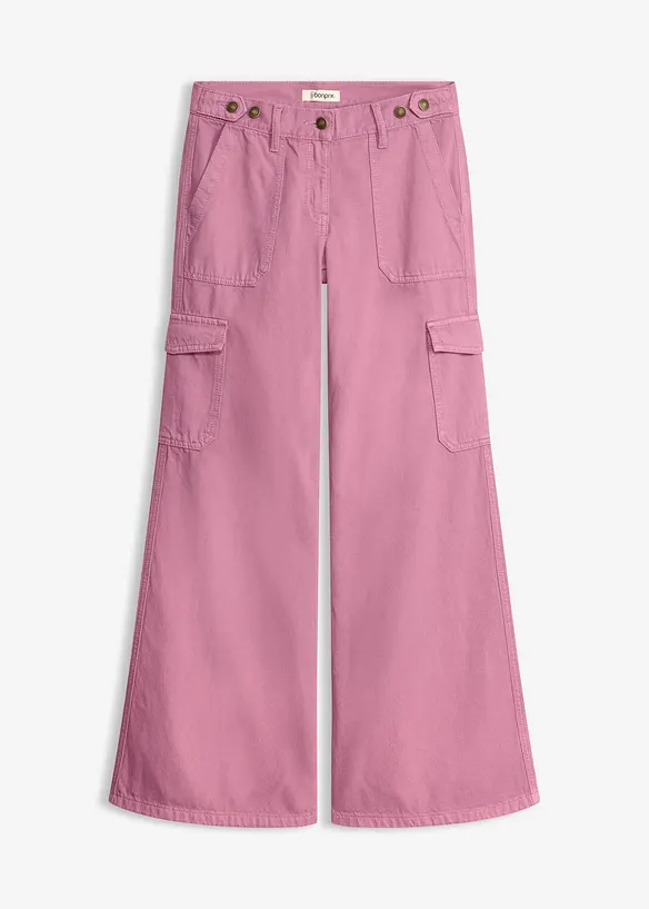 Cargohose aus reiner Baumwolle in rosa von vorne - bonprix Cargohose aus reiner Baumwolle in rosa von vorne - bonprix