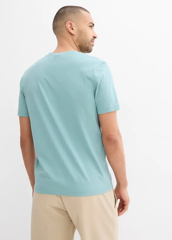 T-Shirt in Regular Fit (3er Pack) in blau von hinten (im Anschnitt) - bonprix