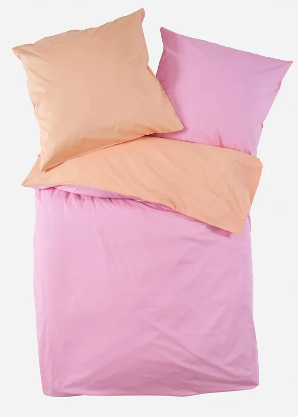 Perkal-Bettwäsche mit Reißverschluss, wendbar in rosa von vorne - bonprix