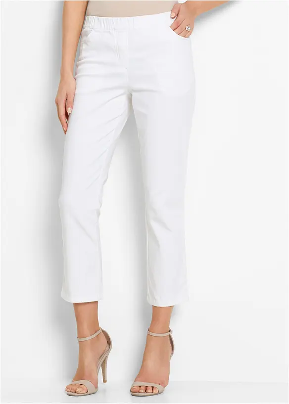 7/8 Schlupfhose mit Stretch in weiß von vorne - bonprix 7/8 Schlupfhose mit Stretch in weiß von vorne - bonprix