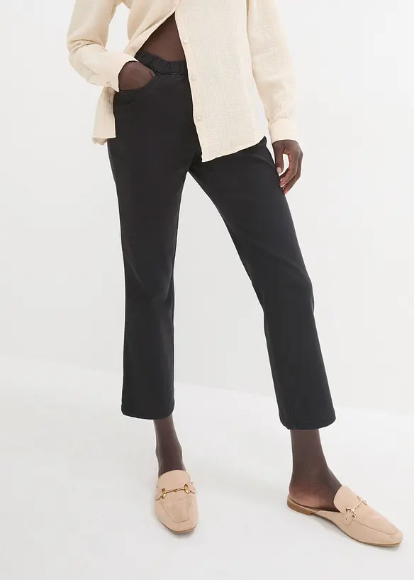 7/8 Schlupfhose mit Stretch in schwarz von vorne - bonprix 7/8 Schlupfhose mit Stretch in schwarz von vorne - bonprix