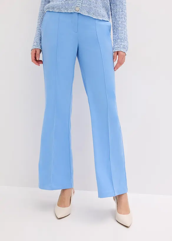 Anzugshose mit ausgestelltem Bein in blau von vorne - bonprix Anzugshose mit ausgestelltem Bein in blau von vorne - bonprix
