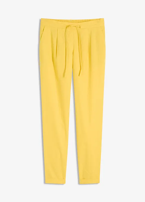 Leinenhose aus reinem Leinen in gelb von vorne - bonprix Leinenhose aus reinem Leinen in gelb von vorne - bonprix