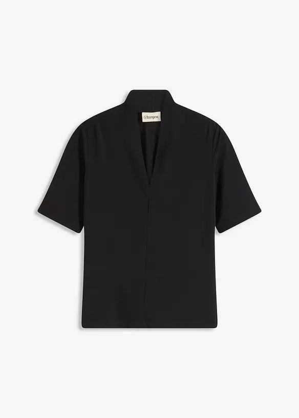 Shirt mit Kelchkragen in schwarz von vorne - bonprix Shirt mit Kelchkragen in schwarz von vorne - bonprix