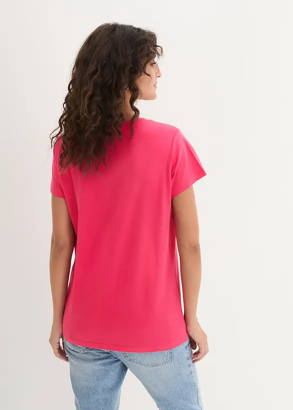 Rundhals-Shirt (5erPack) in pink von hinten (im Anschnitt) - bonprix Rundhals-Shirt (5erPack) in pink von hinten (im Anschnitt) - bonprix