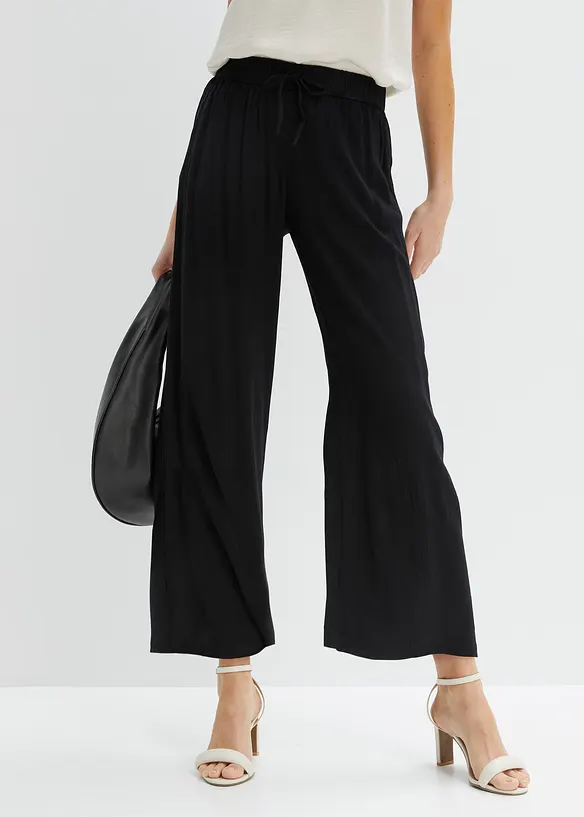 Schlupfhose aus softer Viskose in schwarz von vorne - bonprix Schlupfhose aus softer Viskose in schwarz von vorne - bonprix