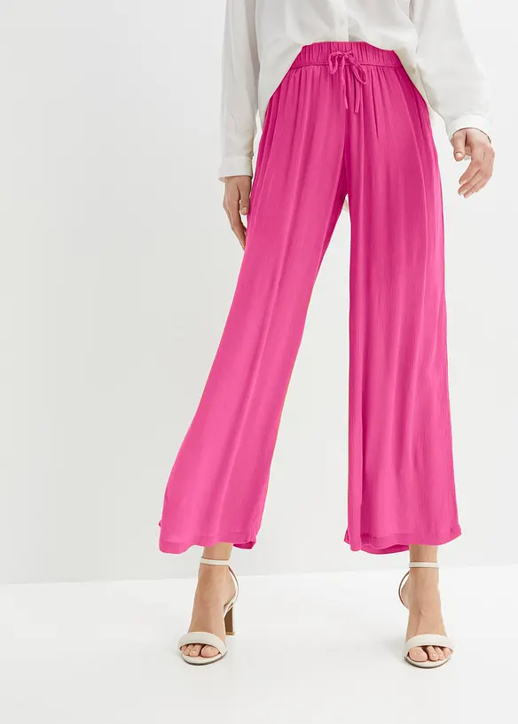 Schlupfhose aus softer Viskose in pink von vorne - bonprix Schlupfhose aus softer Viskose in pink von vorne - bonprix