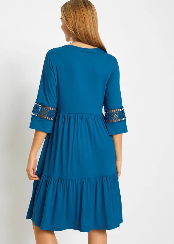 Tunika-Kleid aus softer Viskose in blau von hinten (Totalaufnahme) - bonprix Tunika-Kleid aus softer Viskose in blau von hinten (Totalaufnahme) - bonprix