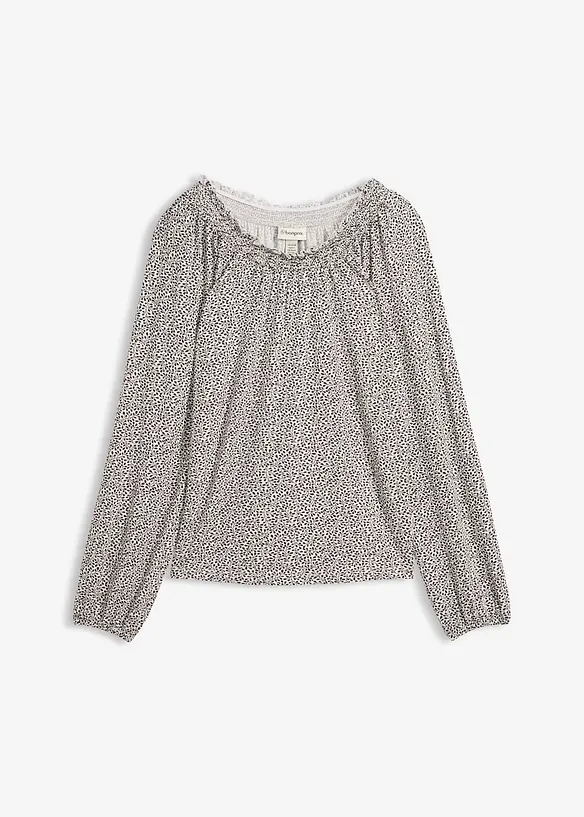Langarmshirt aus Viskose-Mix in weiß von vorne - bonprix Langarmshirt aus Viskose-Mix in weiß von vorne - bonprix