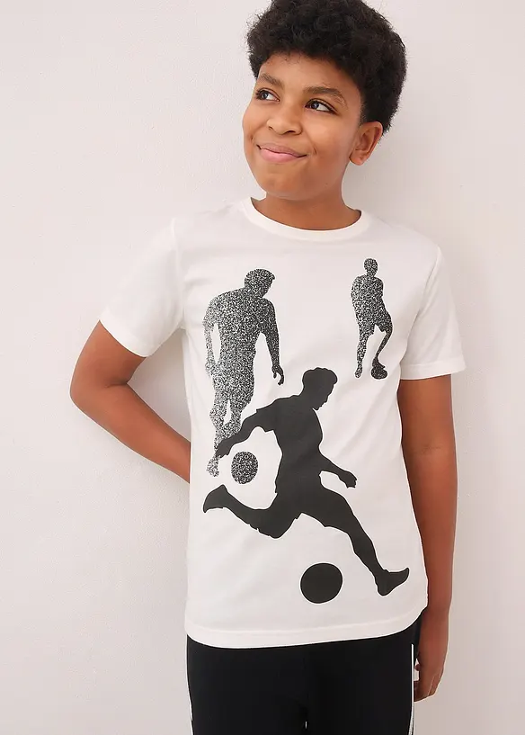 T-Shirt mit Bio-Baumwolle (3er Pack) in rot von vorne (im Anschnitt) - bonprix