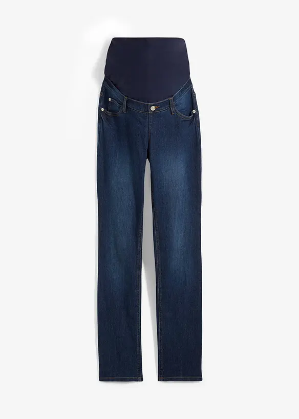 Umstandsjeans aus Bio-Baumwolle, Straight Leg in blau von vorne - bonprix Umstandsjeans aus Bio-Baumwolle, Straight Leg in blau von vorne - bonprix