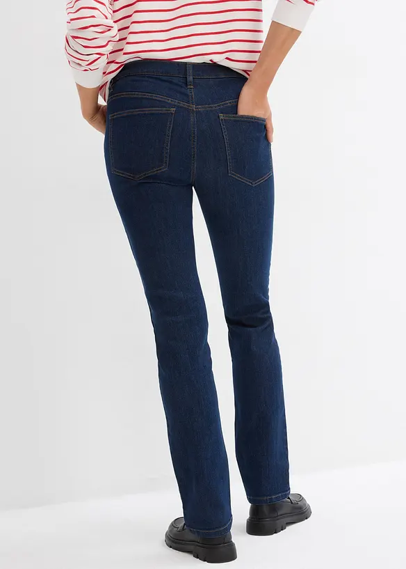 Umstandsjeans aus Bio-Baumwolle, Straight Leg in blau von hinten - bonprix Umstandsjeans aus Bio-Baumwolle, Straight Leg in blau von hinten - bonprix