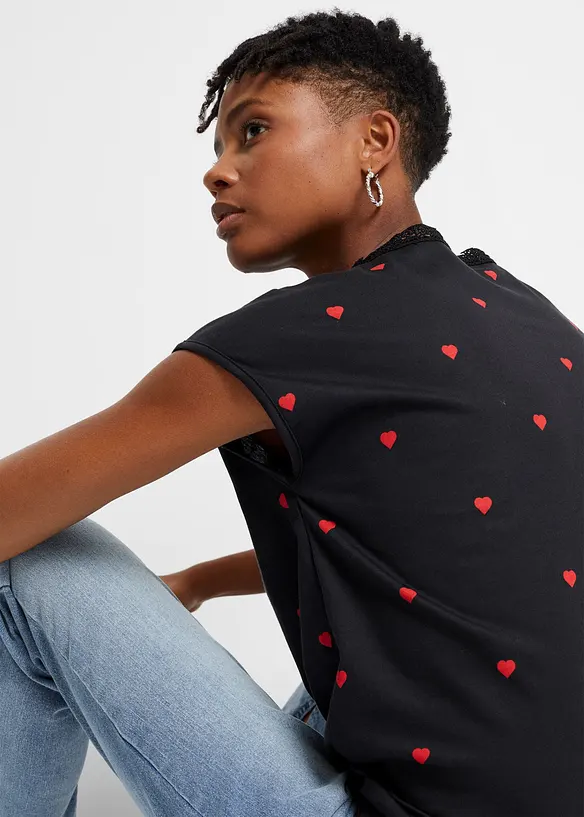 Shirt aus reiner Baumwolle in schwarz von hinten (im Anschnitt) - bonprix Shirt aus reiner Baumwolle in schwarz von hinten (im Anschnitt) - bonprix