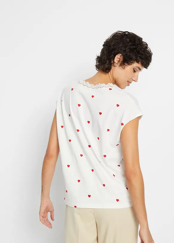 Shirt aus reiner Baumwolle in weiß von hinten (im Anschnitt) - bonprix
