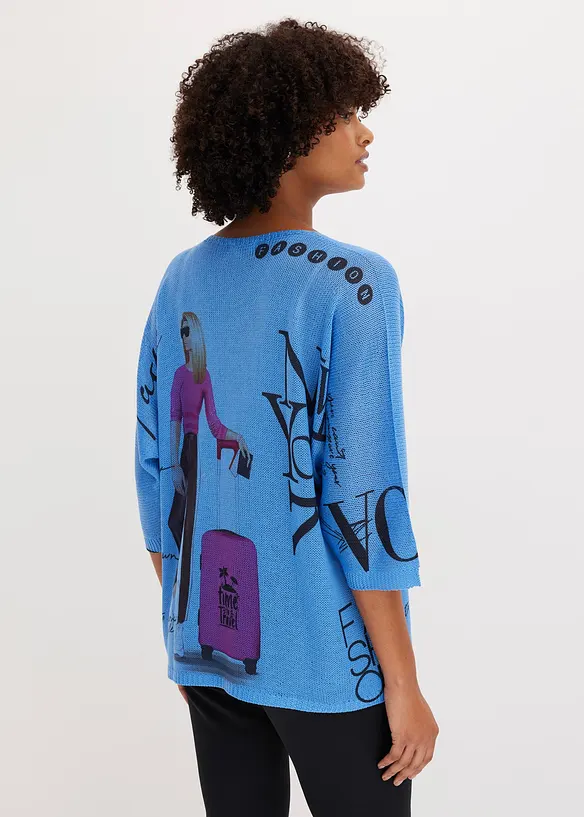 Pullover in blau von hinten (im Anschnitt) - bonprix Pullover in blau von hinten (im Anschnitt) - bonprix