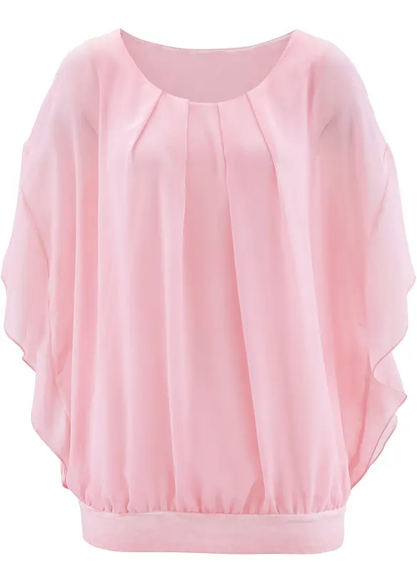 Chiffonbluse mit Fledermausärmel in rosa von vorne - bonprix Chiffonbluse mit Fledermausärmel in rosa von vorne - bonprix