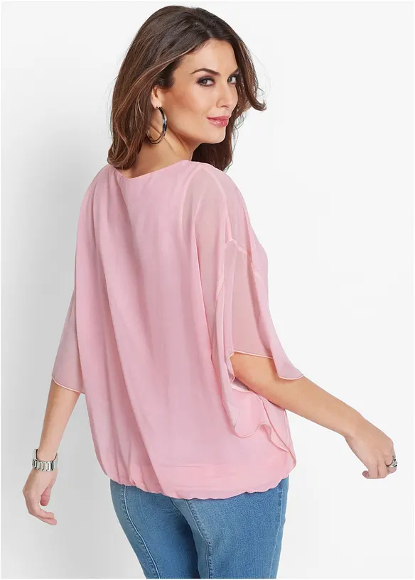 Chiffonbluse mit Fledermausärmel in rosa von hinten (im Anschnitt) - bonprix Chiffonbluse mit Fledermausärmel in rosa von hinten (im Anschnitt) - bonprix