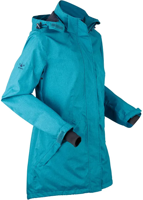 Wasserdichter Funktions-Parka in petrol von der Seite - bonprix
