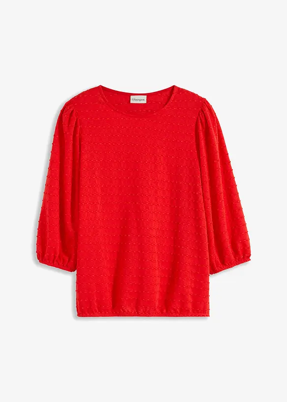 Shirt-Tunika mit Struktur in rot von vorne - bonprix
