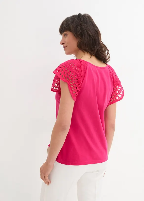 Shirt aus elastischem Baumwoll-Mix in pink von hinten (im Anschnitt) - bonprix
